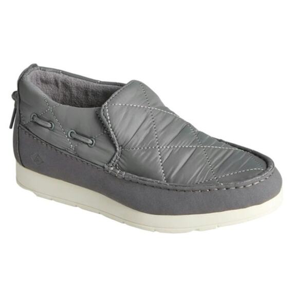 Sperry MOC Silder Quilted slip on flat size 6m Gray Excellent condition - Picture 2 of 8